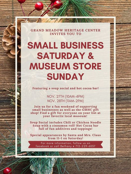 2nd Annual Small Business Saturday & Museum Store Sunday!